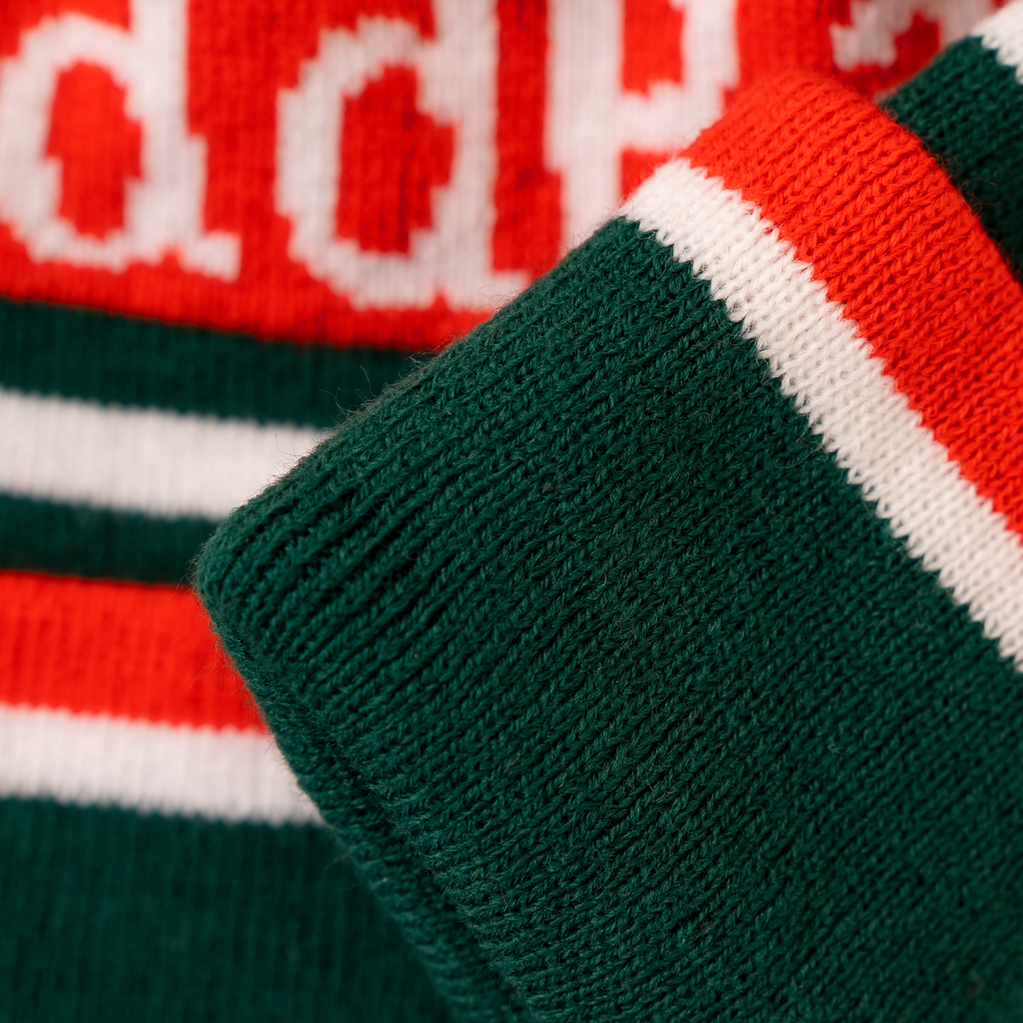OddBalls Green | White | Cherry - Bobble Hat