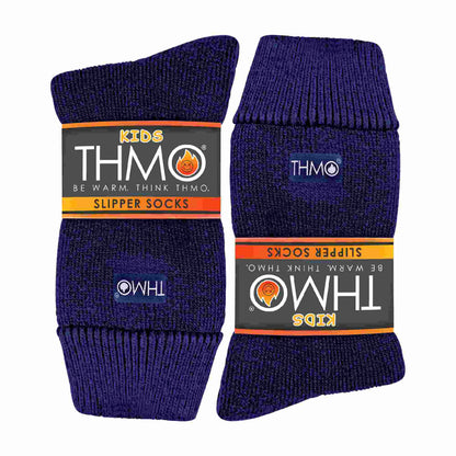 1 Pack Kids Indoor Thermal Slipper Socks with Grips (3 Sizes)