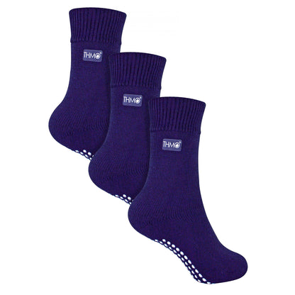 3 Pack Kids Indoor Thermal Slipper Socks with Grips