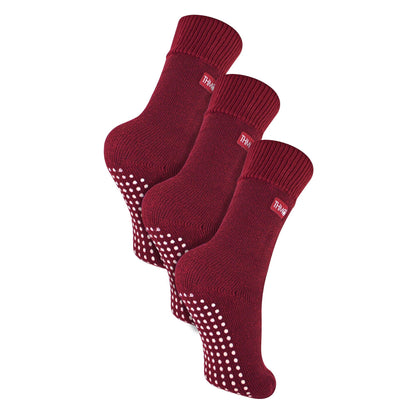 3 Pack Kids Indoor Thermal Slipper Socks with Grips