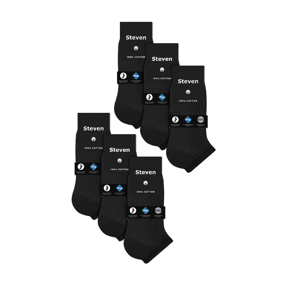 6 Pairs Mens 100% Cotton Low Cut Trainer Cushioned Ankle Socks