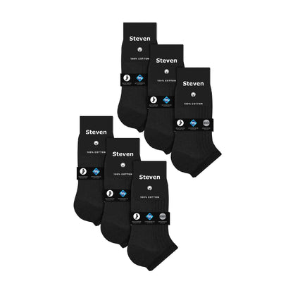 6 Pairs Mens 100% Cotton Low Cut Trainer Cushioned Ankle Socks