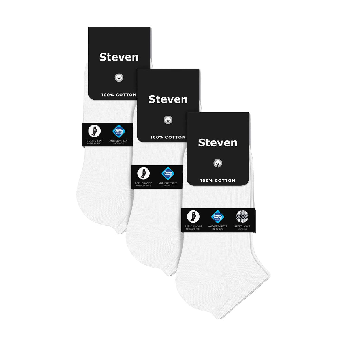 3 Pack Mens 100% Ankle Cotton Socks (2 Sizes)