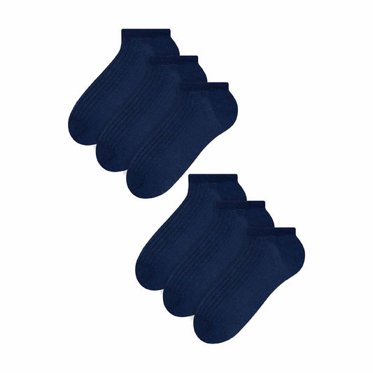 6 Pairs Mens 100% Cotton Low Cut Trainer Cushioned Ankle Socks