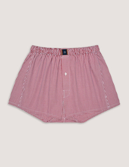 Red Checkered Woven Boxer