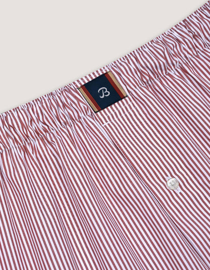 Maroon Striped Cotton Boxers