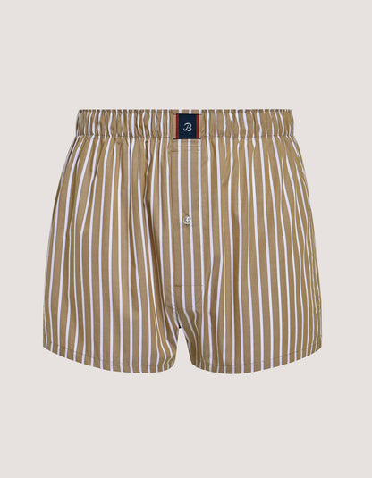 Light Brown Striped Woven Boxer