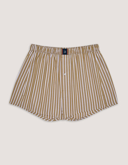Light Brown Striped Woven Boxer
