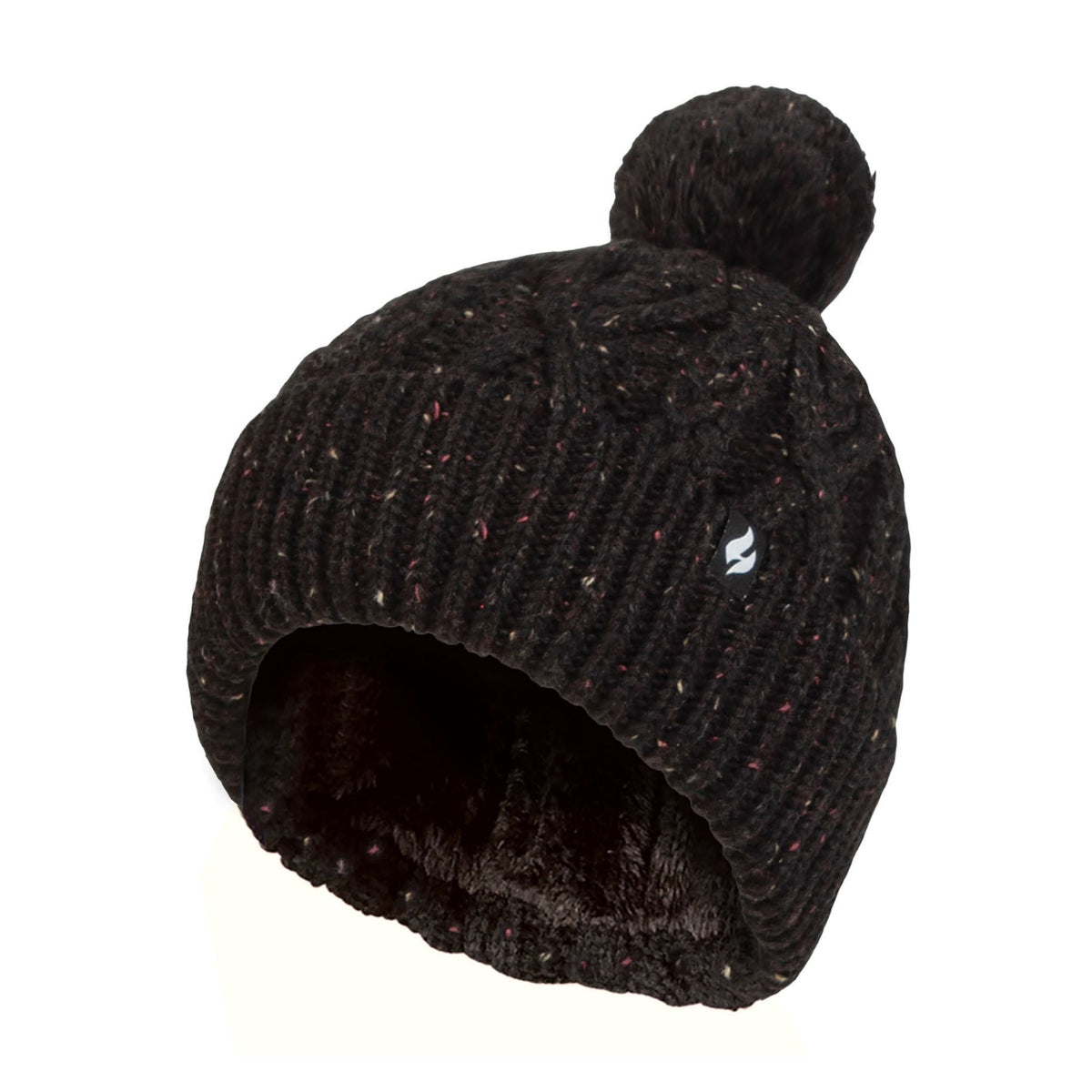Cozy Pom Pom Bobble Hat for Women | Cable Knit Beanie with Fleece Lining