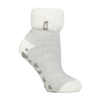 Ladies Ribbed Cuff Thermal Bed Socks for Lounging Around