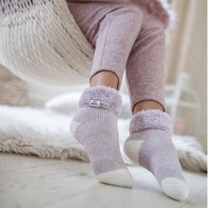 Ladies Ribbed Cuff Thermal Bed Socks for Lounging Around