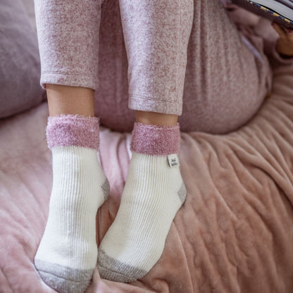 Ladies Fluffy Cuff Thermal Bed Socks for Lounging Around