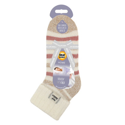 Ladies Thermal Sleep Bed Socks with Rib Turn Over Cuff