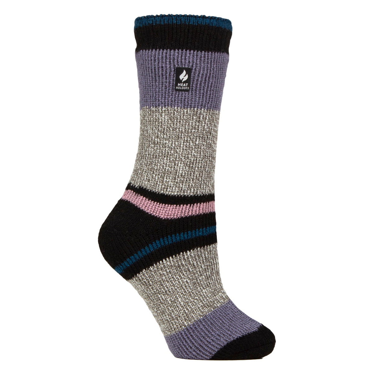 Ladies Soft Warm Winter Stripe Patterned Thermal Socks