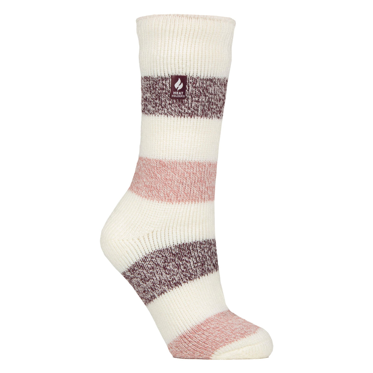 Ladies Wide Stripe Patterned Thermal Socks for Winter