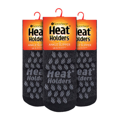 Mens 2.3 TOG Non Slip Low Cut Ankle Thermal Slipper Socks (Multipack Options)