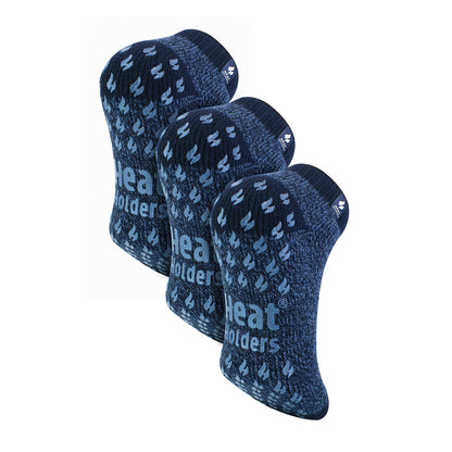 Mens 2.3 TOG Non Slip Low Cut Ankle Thermal Slipper Socks (Multipack Options)