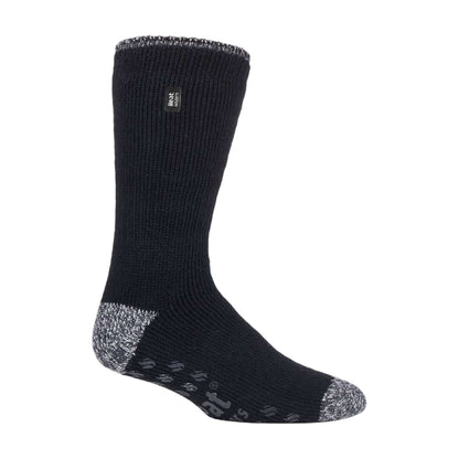 Mens Stripe Patterned Fleece Lined Thermal Slipper Socks