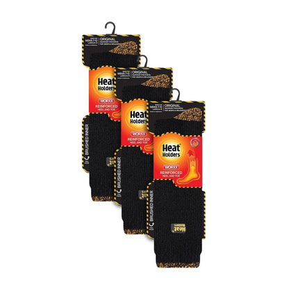 3 Pack Mens Heavy Duty Knee High Work Socks, Long Thermal Boot Socks