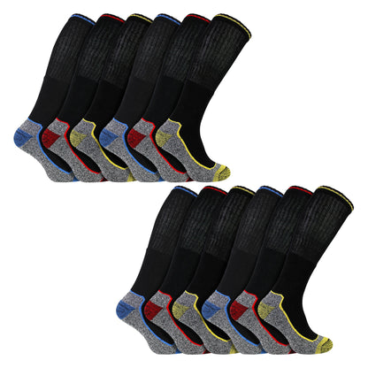 Men's Knee High Bamboo Work Socks for Steel Toe Boots | Anti Sweat Heavy Duty