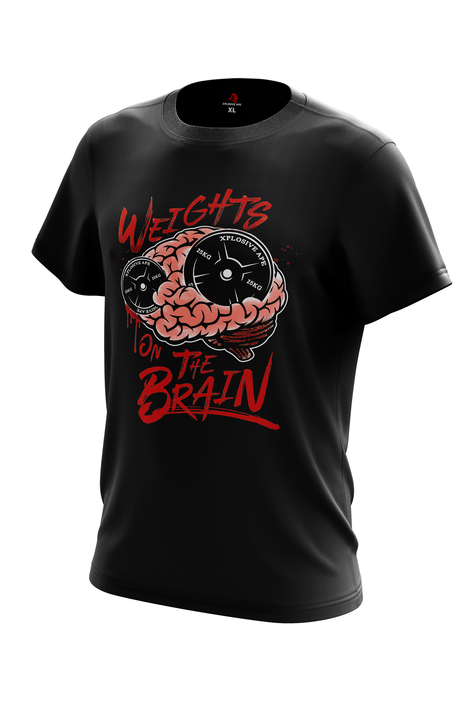 XAPE Weights On The Brain Tee - Black Xplosive Ape