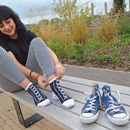 6 Pair Unisex Novelty Funny Lace Up Socks That Look Like Shoes