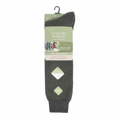 1 Pack Mens Long Green Wellington Boot Socks