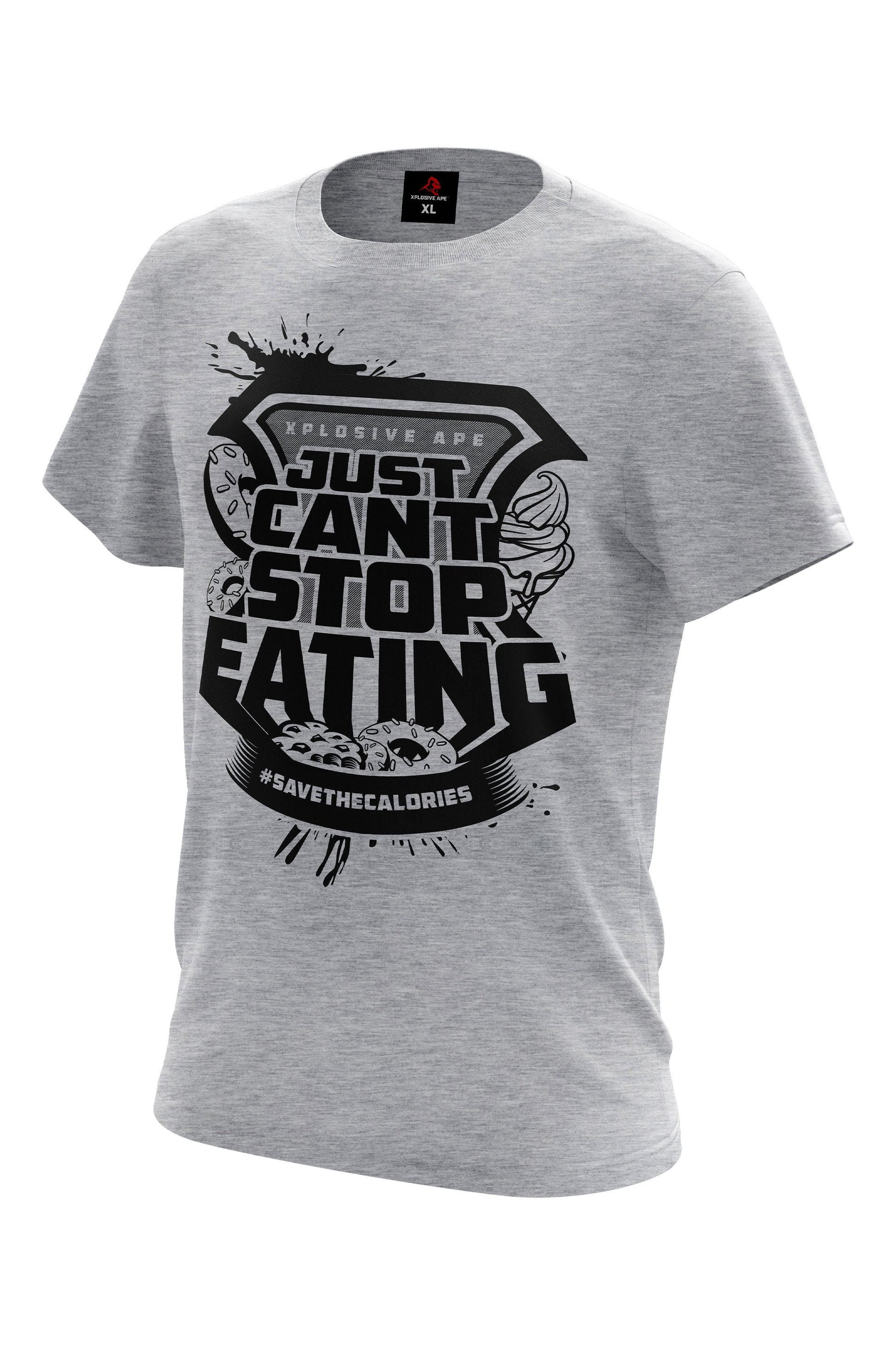 XAPE Just Can'T Stop Eating Tee - Sports Grey Xplosive Ape