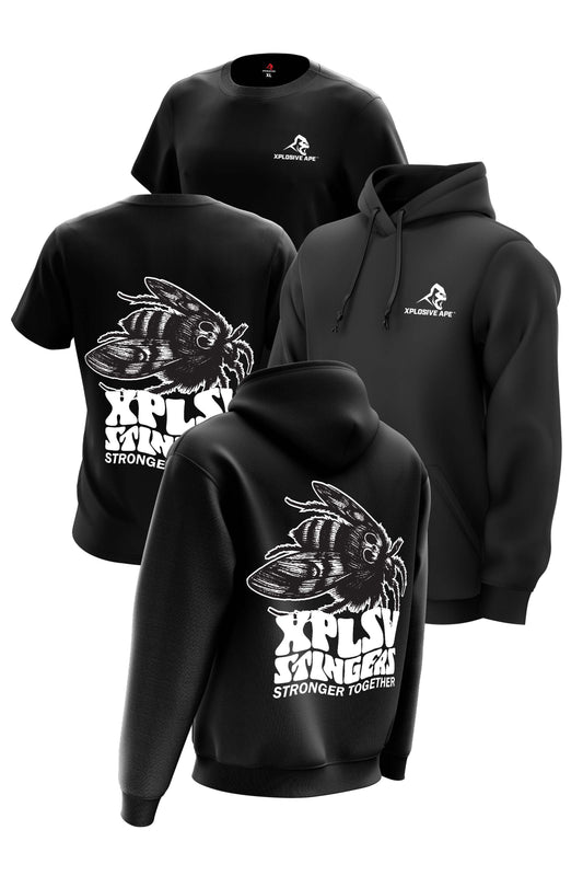 XAPE Stingers Hoodie & Tee Combo - Black Xplosive Ape