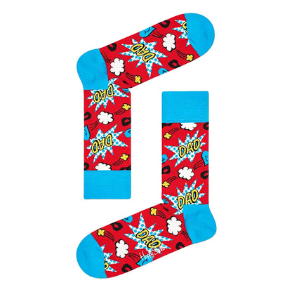 Comic Pattern Cotton Blend Dad Socks for Men