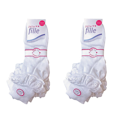 6 Pack Girls Frilly Fancy Lace Cotton Socks