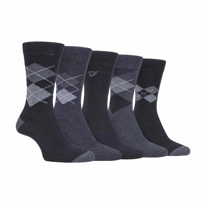 5 Pack Mens Patterned Cotton Dress Socks