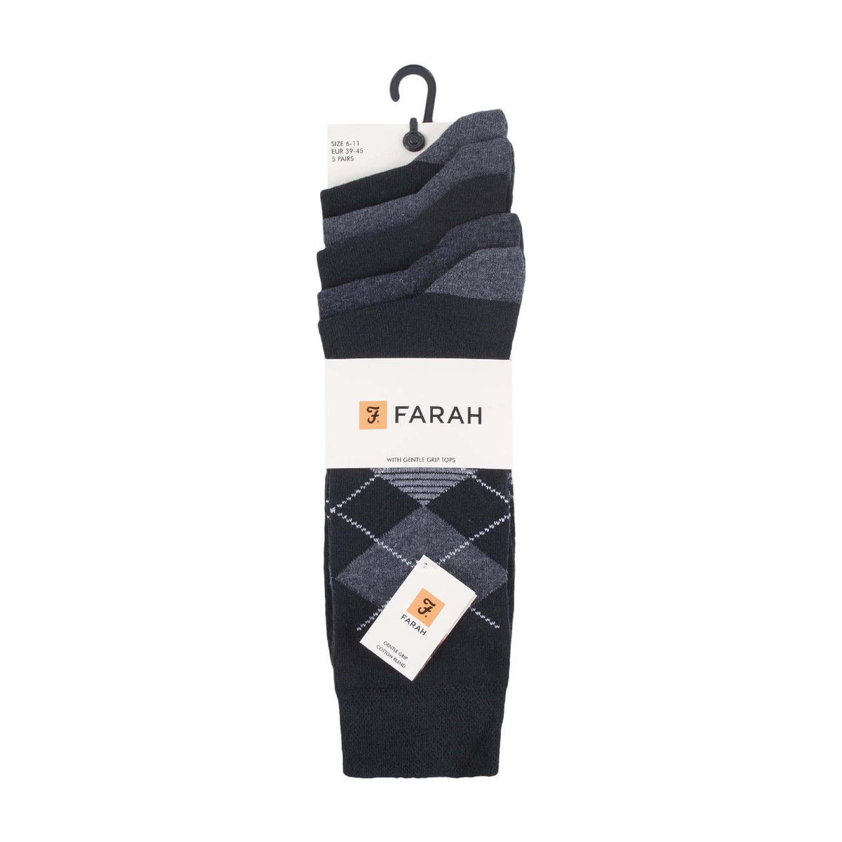 5 Pack Mens Patterned Cotton Dress Socks