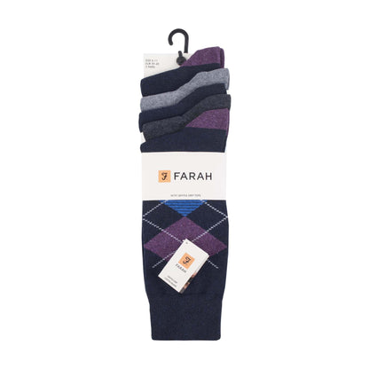 5 Pack Mens Patterned Cotton Dress Socks