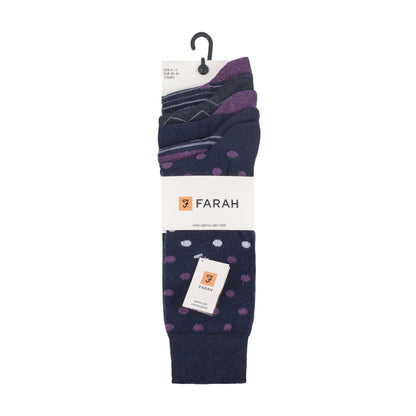 5 Pack Mens Patterned Cotton Dress Socks