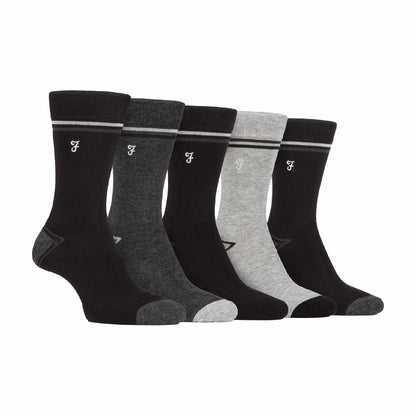 5 Pack Mens Bamboo Bright Striped Patterned Socks