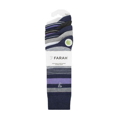5 Pack Mens Bamboo Bright Striped Patterned Socks