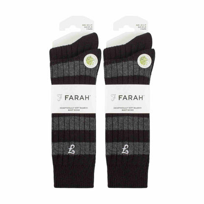 4 Pack Mens Soft Breathable Bamboo Striped Boot Socks