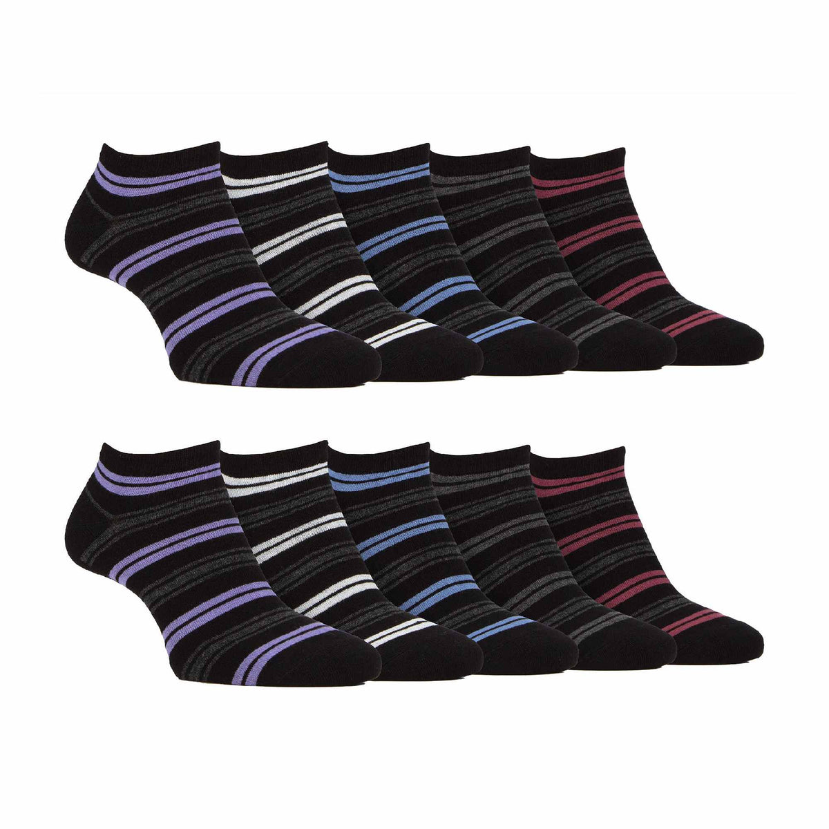 10 Pack Mens Breathable Bamboo Plain Trainer Socks