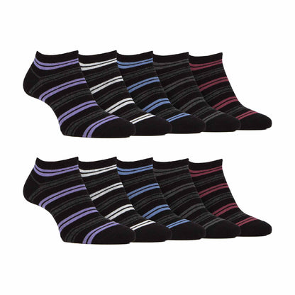 10 Pack Mens Breathable Bamboo Plain Trainer Socks