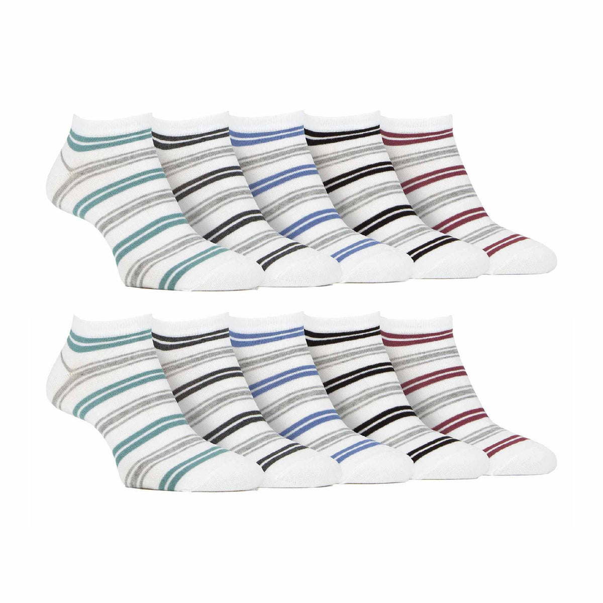 10 Pack Mens Breathable Bamboo Plain Trainer Socks