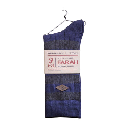 2 Pack Mens Cotton Patterned Striped Ribbed Boot Socks