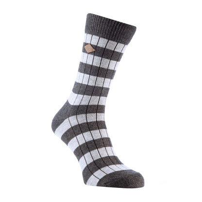 2 Pack Mens Cotton Patterned Striped Ribbed Boot Socks