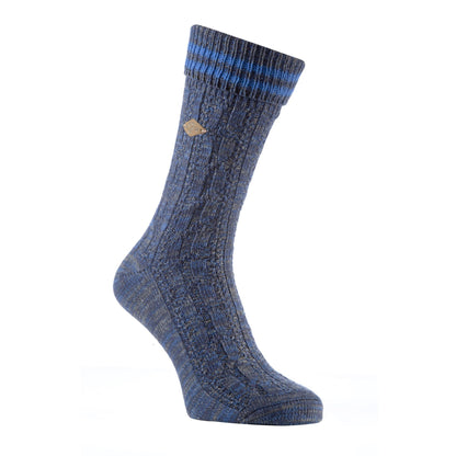 2 Pack Mens Cable Knit Cotton Boot Dress Socks with Turn Over Top
