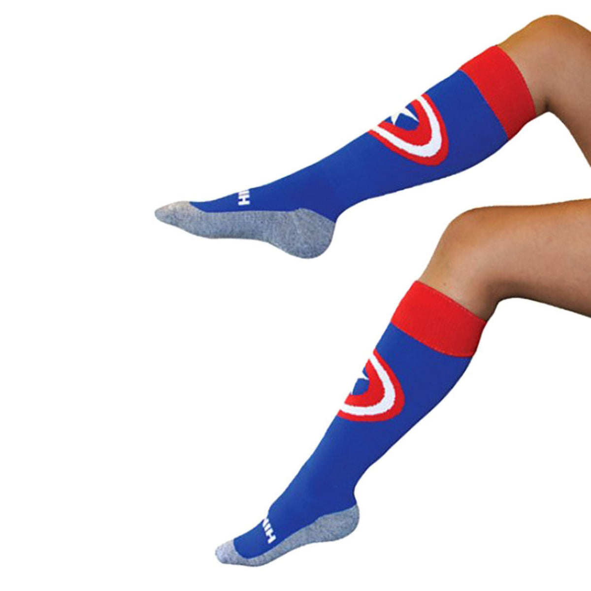1 Pack Adults & Kids Knee High Fun Patterned Hockey Socks - Captain America