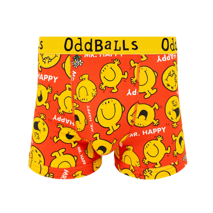 OddBalls Mr Happy - Mr Men - Mens Cotton Boxer Shorts