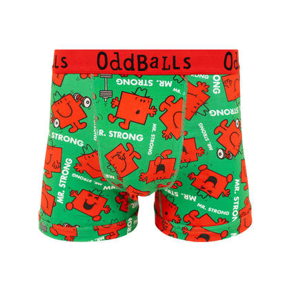 OddBalls Mr Strong - Mr Men - Mens Cotton Boxer Shorts