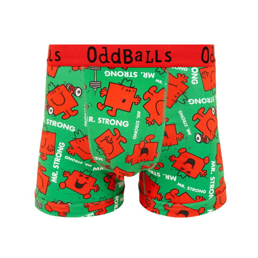 OddBalls Mr Strong - Mr Men - Mens Cotton Boxer Shorts