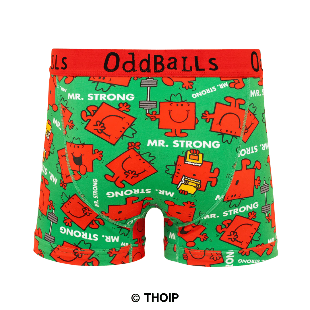 OddBalls Mr Strong - Mr Men - Mens Cotton Boxer Shorts