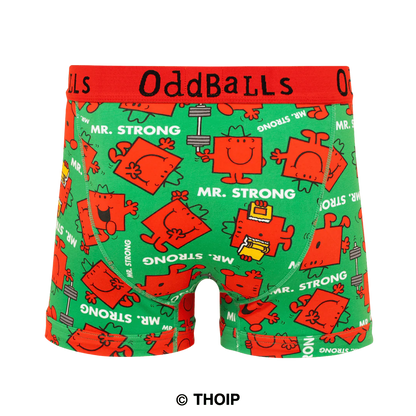 OddBalls Mr Strong - Mr Men - Mens Cotton Boxer Shorts